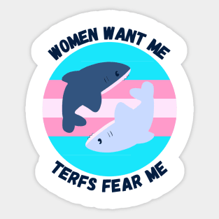 trans shark women love me Sticker